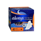 Always Discreet, Always Infinity Overnight Pads With Wings, 14 each