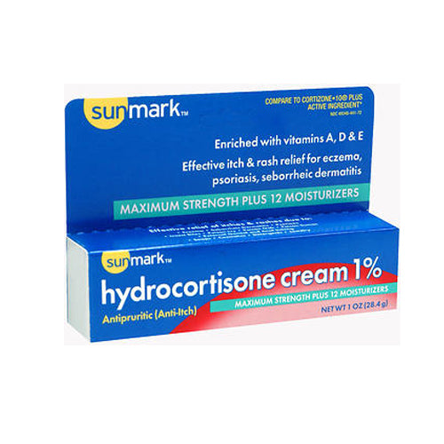 Sunmark, Sunmark Hydrocortisone Cream 1% Plus Moisturizer Maximum Strength, Count of 1