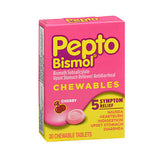 Pepto-Bismol Upset Stomach Reliever Antidiarrheal Chewable Cherry 30 Count By Pepto-Bismol